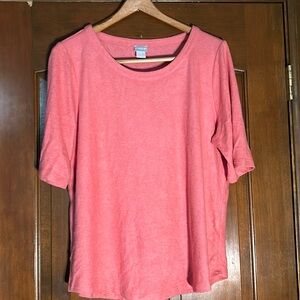 Chico's Pink Short Sleeve Sweater Size 2 Size L